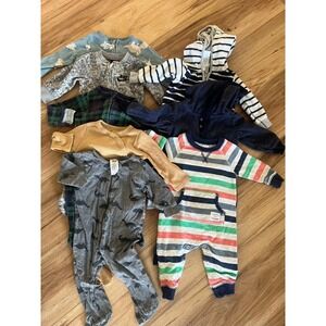 Nike Baby Boy Clothing Lot 7pc 6M Fleece Hoodie Pajamas Rompers Sweaters Mixed